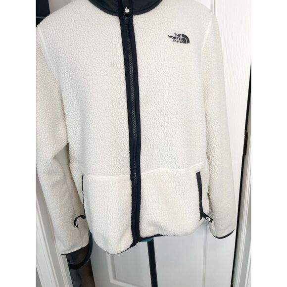 The North Face Fleece Sherpa Full Zip Contrast Trim Collar Pocket Cozy Jacket - Picture 11 of 16